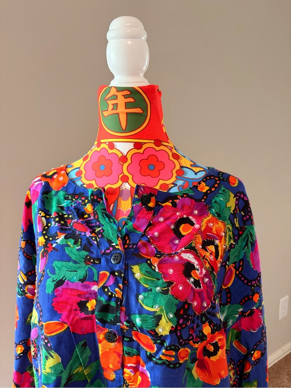Vibrant Floral Button-Front Women's Top - Multi